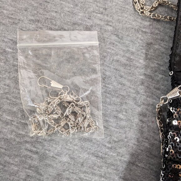 Black and Silver Sequin Purse (new) - Picture 3 of 3